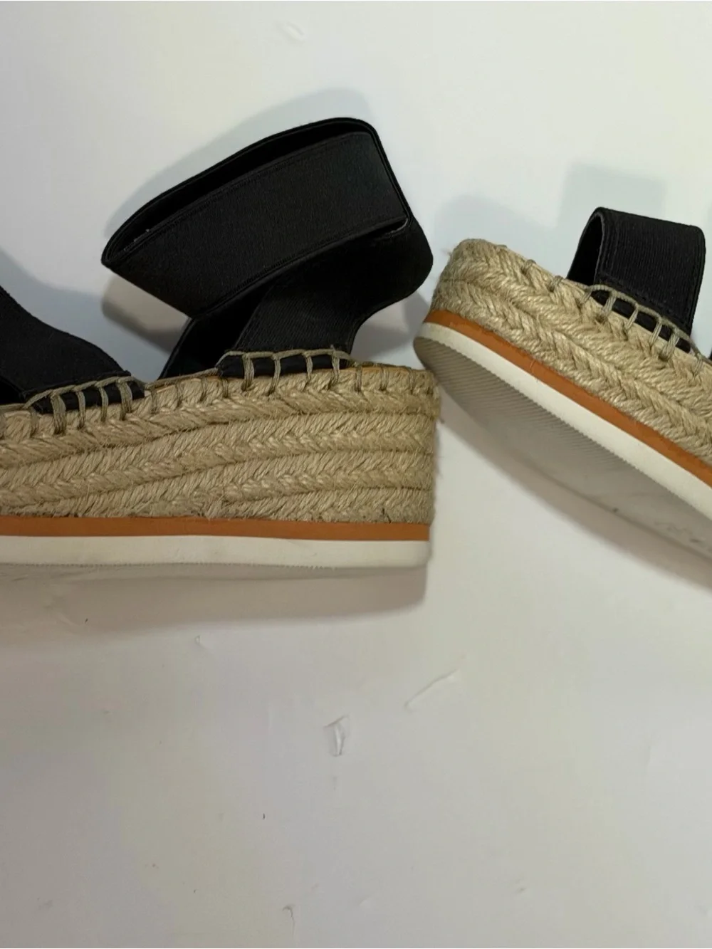 Dolce Vita Black Espadrille Platform Sandals with Ankle Wrap